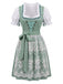 Ensemble 3PCS Col Carré Floral & Blanc Puff & Apron Années 1950 8