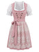 Ensemble 3PCS Col Carré Floral & Blanc Puff & Apron Années 1950 4