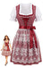 Ensemble 3PCS Col Carré Floral & Blanc Puff & Apron Années 1950
