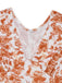 Robe Floral Col V Orange Années 1960 4