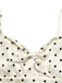 Robe Beige à Pois Hollow Nœud Slip Années 1940 4