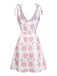 Robe Bretelles Spaghetti Floral en A Rose Années 1960 3