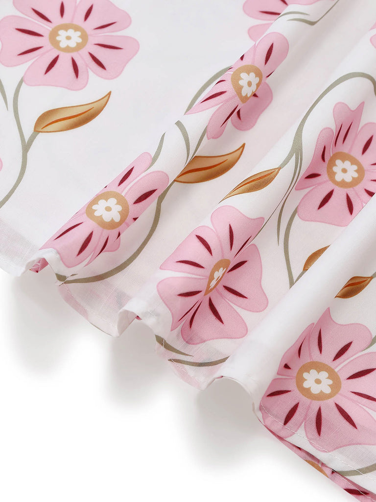 Robe Bretelles Spaghetti Floral en A Rose Années 1960 7