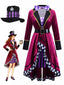 Ensemble de costume pour Halloween Chapelier Fou manches longues et ceinture années 60