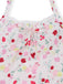 Robe Floral Halter Évasé Mi-Longue Nœud Blanc & Rose Années 1950 4