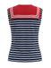 [Prévente] Tops Rouge & Bleu & Blanc Rayé Col Marin Sans Manches Années 1950 4