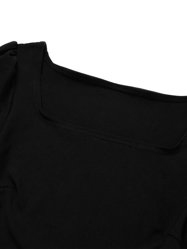 [Prévente] Ensemble Manches Bouffantes Ribbed Bodysuit & à Pois Tulle Années 1950 8