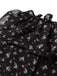[Prévente] Épaules Dénudées Floral Dentelle Petites Fleurs Mini Noir Années 1950 4