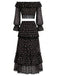 [Prévente] 3PCS Floral Dentelle Longue Petites Fleurs Mini Noir Années 1950 2