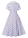 Robe à Pois Dentelle-Trimmed Col Évasé Années 1950 2