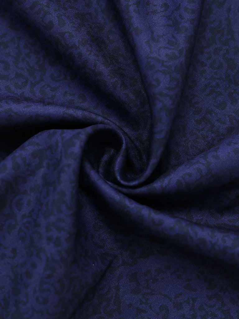 3PCS Robe Velours Jacquard Bleu Foncé & Tablier & Haut en Dentelle Années 1950 6