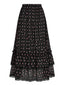 [Prévente] Jupe noire volants dentelle motif floral délicat années 1950