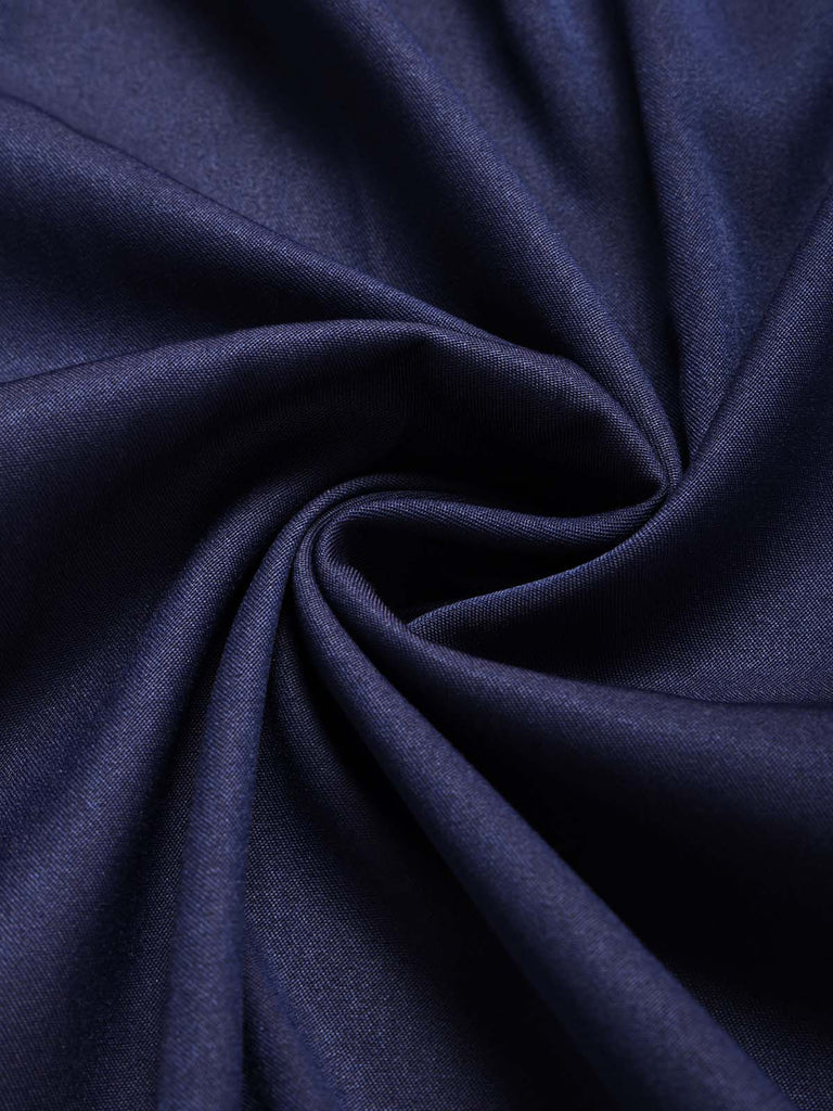 [Prévente] Robe Bleu Foncé Volant Col V Ceinturé Ligne A Années 1980 8