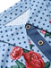 [Prévente] Robe Western Bleu Foncé Rose à Volants Étagés Denim Années 1960 5