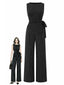 [Prévente] 2PCS Ensemble noir haut asymétrique maille fines rayures et pantalon large années 30