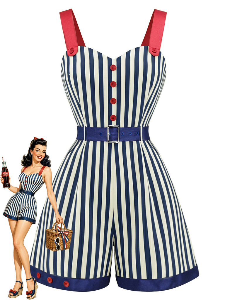 [Pre-Sale] 1950s Striped Vintage Classic Romper