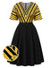 [Pre-Sale] Plus Size Bgo 1960s Floral V Neck Striped Dress