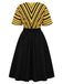 [Pre-Sale] Plus Size Bgo 1960s Floral V Neck Striped Dress 4