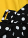 [Prévente] Robe Jaune et Noir à Pois Volant Patchwork Années 1950