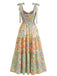 Robe Maxi Smockée à Bretelles Nouées Floral Années 30