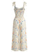 Combinaison Bretelles Spaghetti Floral Petites Fleurs Multicolore Années 1940 3