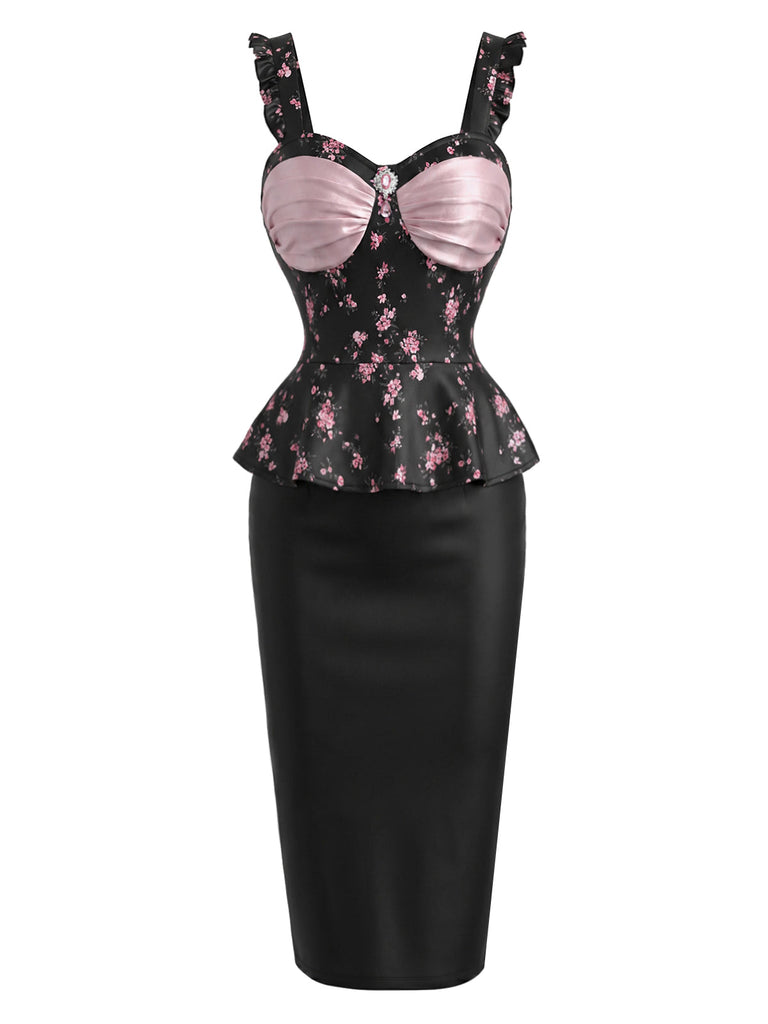 [Pre-Sale] Black 1960s Floral Vintage Classic Dress 2