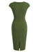 [Prévente] Robe Vert Uni Encolure Cœur Boutonné Années 1960 4