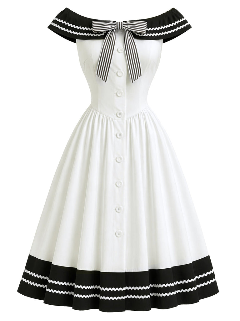 [Pre-Sale] 1950s Bow Vintage Classic Dress 2