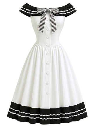 [Pre-Sale] 1950s Bow Vintage Classic Dress 2