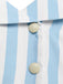 [Prévente] Robe Sans Manches Revers Rayée Bleu Clair Années 1950