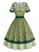 [Pre-Sale] Gray Green 1940s Lace Vintage Classic Dress 2