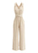 1970s V Neck Belted Vintage Jumpsuit