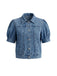 Veste Manches Bouffantes Cropped Denim Années 1950 3