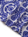 Combinaison Bleu Floral Col Échancré Manches Bouffantes Bohème Années 1950 6