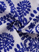 Combinaison Bleu Floral Col Échancré Manches Bouffantes Bohème Années 1950 7