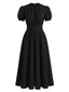 Robe noire manches bouffantes en dentelle années 1920