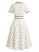 Robe à Pois Col Cranté Passepoil Années 1940 5