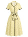Robe à Pois Col Cranté Passepoil Années 1940 2