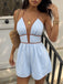 Combishort Dos Nu Contrasté Halter Vertical Rayé Bordure Bleu Années 1950 3