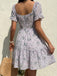 Robe Floral Col Carré Volant Années 1950 15