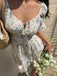 Robe Floral Col Carré Volant Années 1950 6