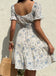 Robe Floral Col Carré Volant Années 1950 9