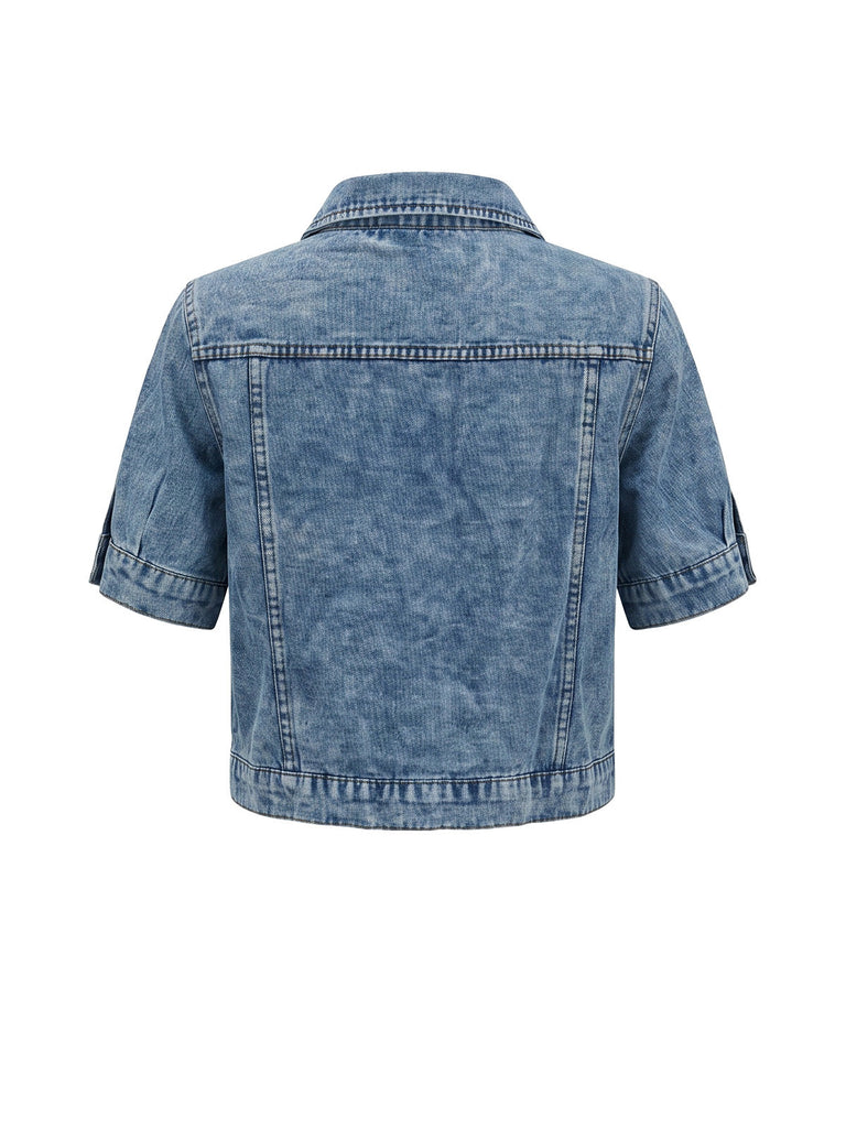 Blue 1950s Denim Vintage Classic Top 2