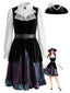 Ensemble de costume pirate médiéval velours ceinture et col dentelle années 1980