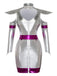 Ensemble costume futuriste métallisé argenté Années 1960