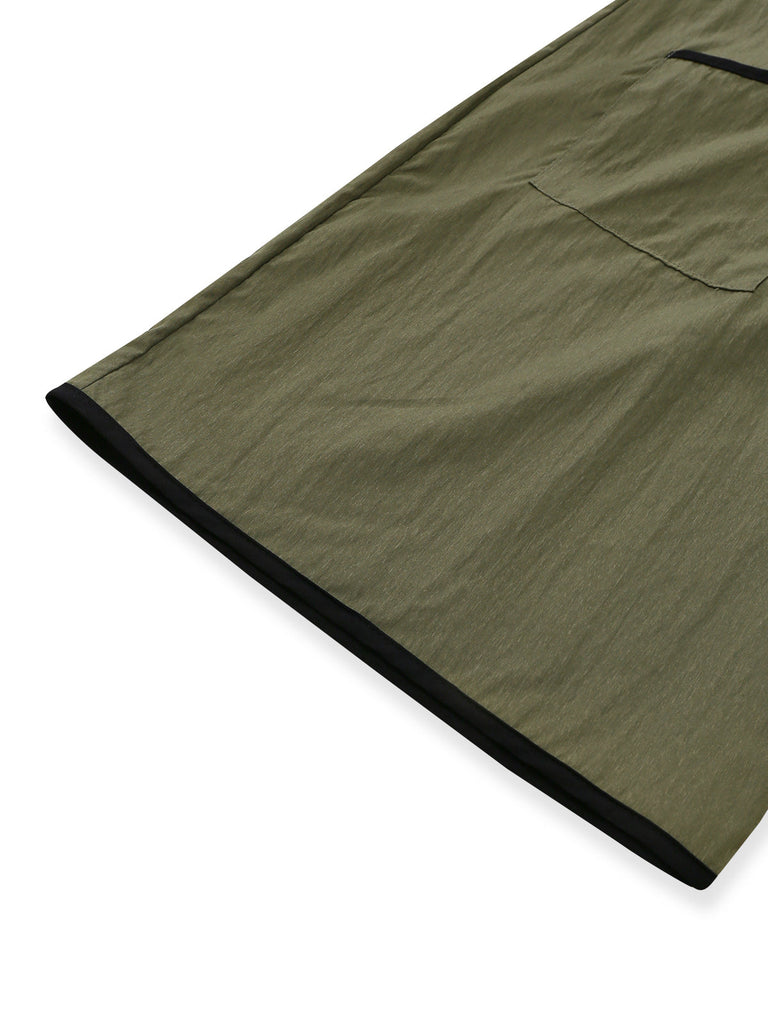 Combishort Vert Col V Sans Manches Boutonné Années 1940 6