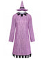 Ensemble Costume Cosplay Sally Skellington Rayé Violet Années 1940