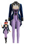 Combinaison d'Halloween rayée bronze et violet Fake-2PCS années 1980