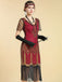1920s V Neck Sequin Vintage Dress 14