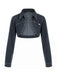 Veste Deep Bleu Revers Denim Cropped Jacket Années 1950